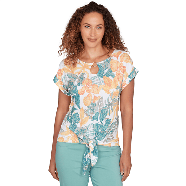 Womens Heart''s of Palm Fresh Start Printed Crinkle T Sleeve Ring - image 