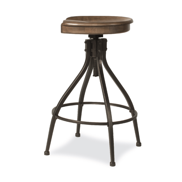 HH2 Home Worland Backless Adjustable Height Stool w/ Saddle Seat