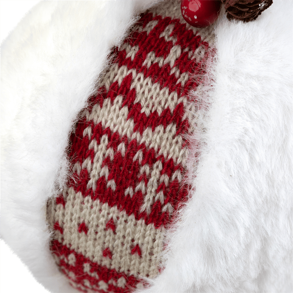 Northlight Faux Fur & Nordic Christmas Ball Ornament - 8in.