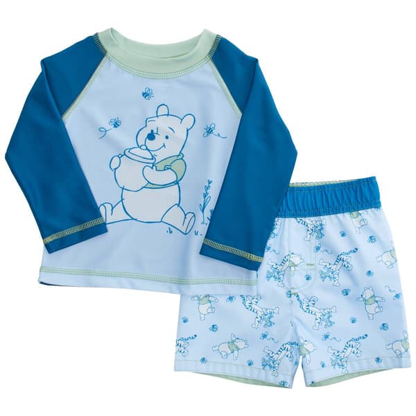 Baby Boy &#40;12-24M&#41; Disney 2pc. Winnie The Pooh Rash Guard Swim Set - image 