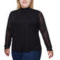 Plus Size NY Collection Mesh w/ Rhinestone Lined Blouse - image 3