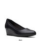 Womens Clarks® Mallory Berry Leather Wedge Pumps - image 9