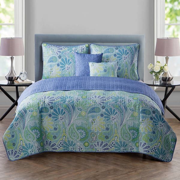 VCNY Home Harmony Reversible Paisley Quilt Set - Full/Queen