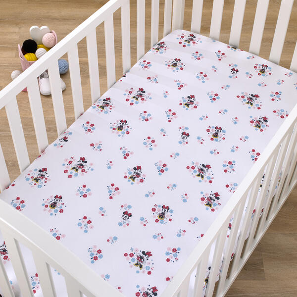 Disney Minnie Mouse Floral Fitted Crib Sheet