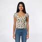 Juniors Madden Girl Floral Ribbed Square Neck Tee With Trim - image 1