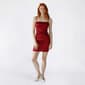 Juniors Emerald Sundae Satin Lace Up Wide Strap Slim Sheath Dress - image 1