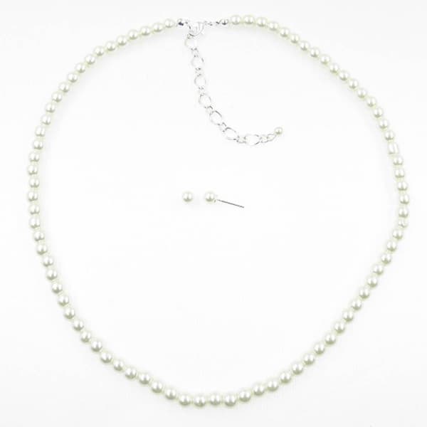 Rosa Rhinestones Pearl Stud & Necklace Set - image 