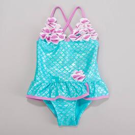 Girls &#40;4-6x&#41; Floatimini One Piece Foil Mermaid Swimsuit