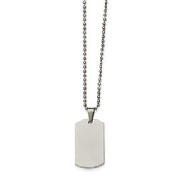 Mens Gentlemen's Classics(tm) Steel Rounded Edge Dog Tag Necklace