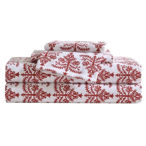 Eddie Bauer Jolly Trees Cotton Flannel Sheet Set