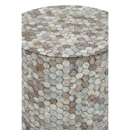9th & Pike® Large Multi Mussel Shells And Wood Accent Table