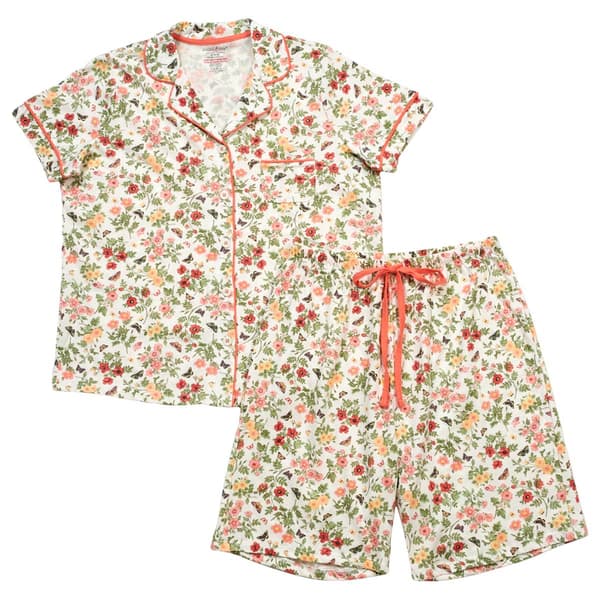 Womens Poppy & Clay Short Sleeve Floral Bermuda Pajama Set - image 
