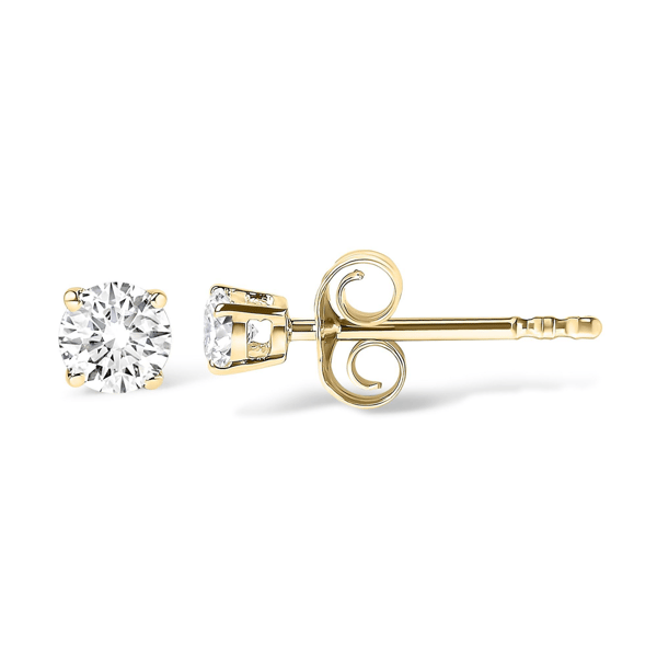 Haus of Brilliance Gold Lab Grown Diamond Solitaire Stud Earrings
