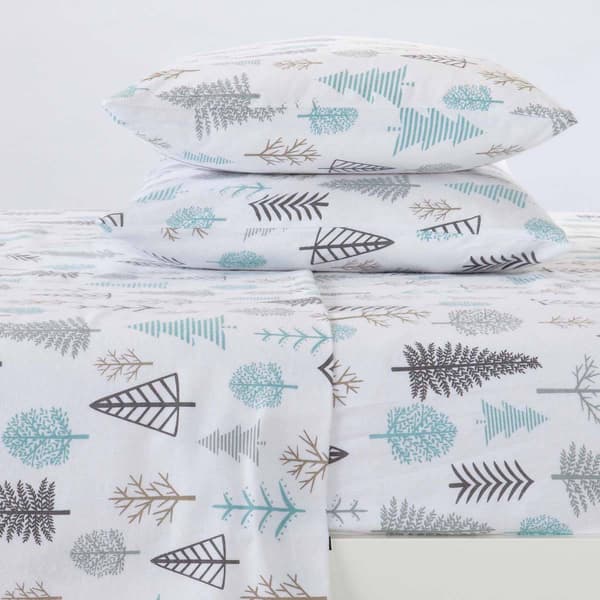 Freshfolds Premium Cotton Flannel Winter Forest 4pc. Sheet Set