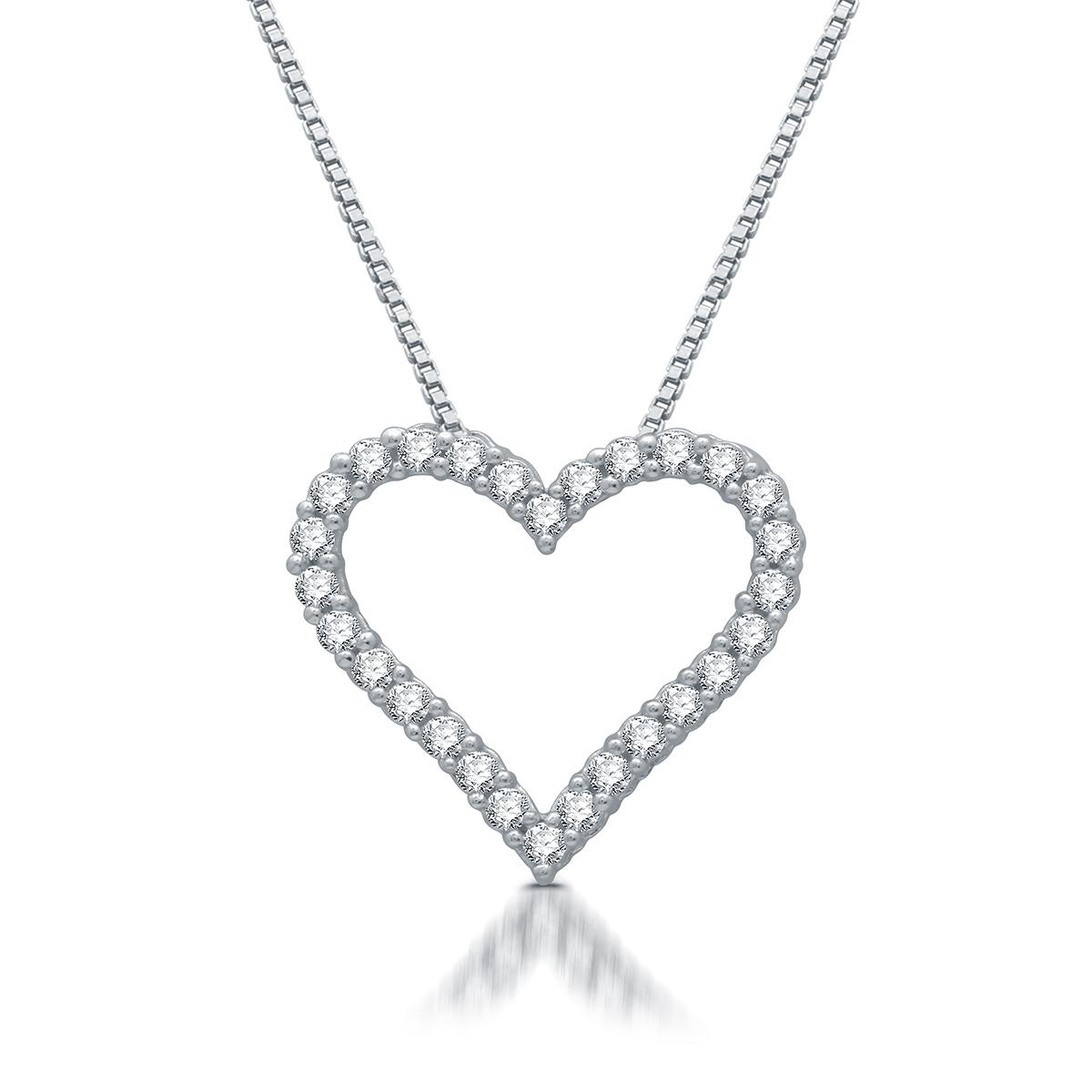 Nova Star® Sterling & 1/4ctw. Lab Grown Diamond Heart...