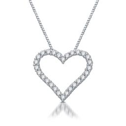 Nova Star(R) Sterling Silver 1/4ctw Lab Grown Diamond Heart Pendant