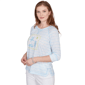 Petite Hearts of Palm Aqua Fresh 3/4 Sleeve Palm Tree Tee - image 3