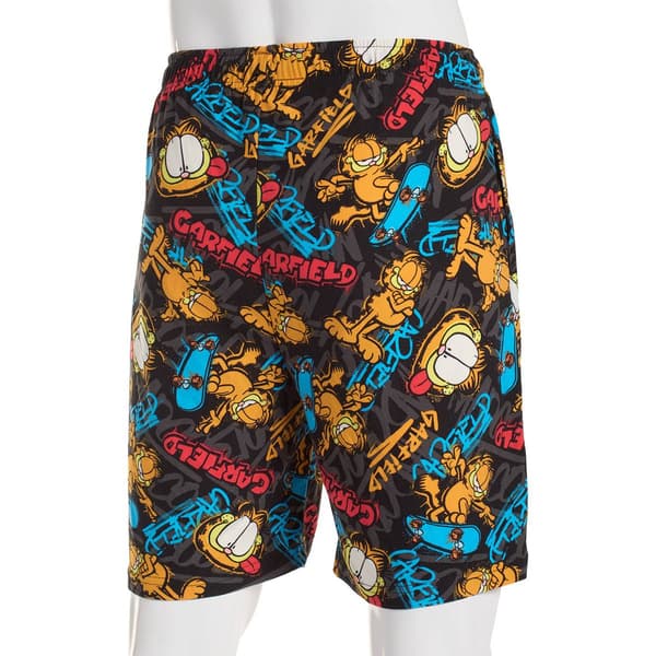 Mens Garfield Pajama Shorts - Grey/Black