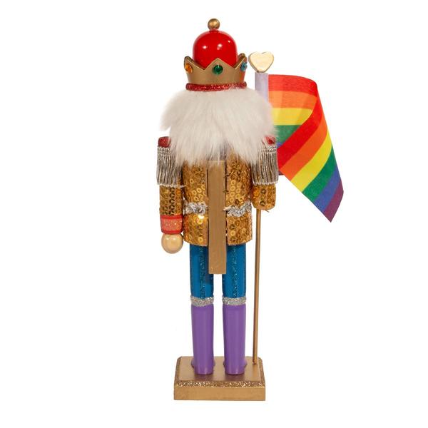 Kurt S. Adler 12in. Wooden Rainbow Pride Nutcracker