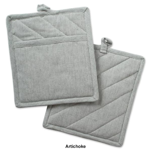 DII® Solid Chambray Pot Holders - Set of 2