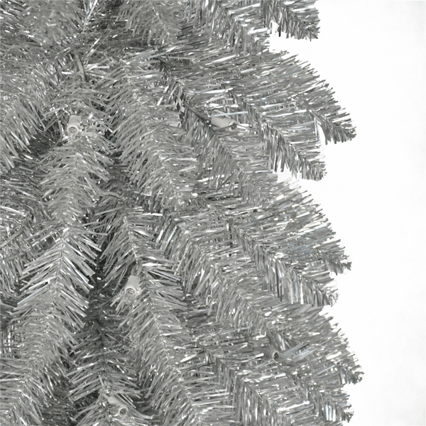 Puleo International 6ft. Pre-Lit Alpine Silver Pencil Tree