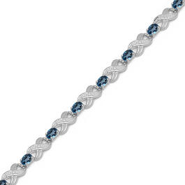Gianni Argento Silver Topaz & Diamond Accent XO Bracelet