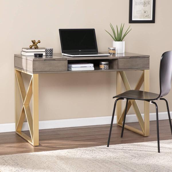 Southern Enterprises Bardmont Two-Tone Desk w/ Storage - image 