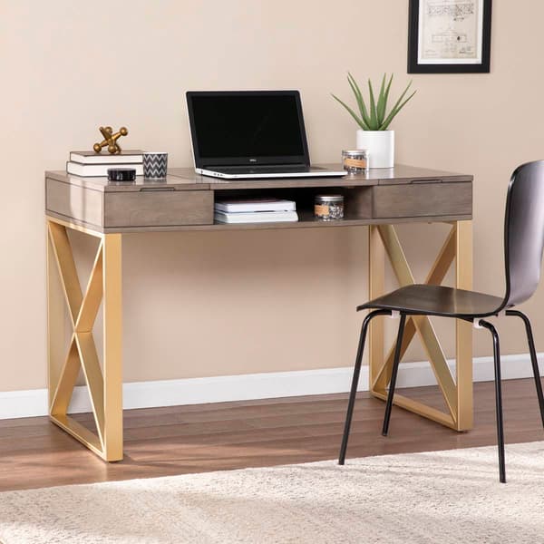 Southern Enterprises Bardmont Two-Tone Desk w/ Storage