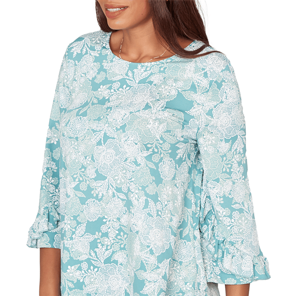 Petite Ruby Rd. Renaissance Romance 3/4 Ruffle Sleeve Blouse