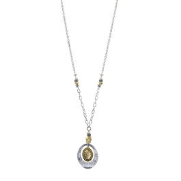 Ruby Rd. Two-Tone Long Linked Necklace w/ Orbital Pendant