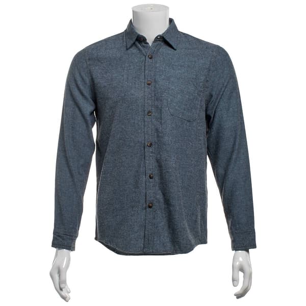 Mens Mountain Ridge Long Sleeve Flannel Shirt - Light Blue - image 