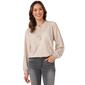 Womens Democracy Blouson Sleeve Lace Applique Mineral Wash Top - image 1