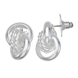 Napier Silver-Tone Knotted Stud Pierced Post Earrings