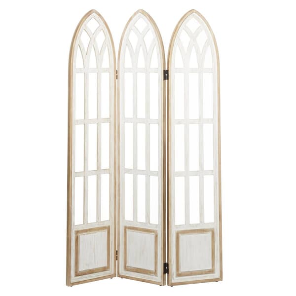 9th & Pike&#40;R&#41; Farmhouse White Wood Room Divider Screen