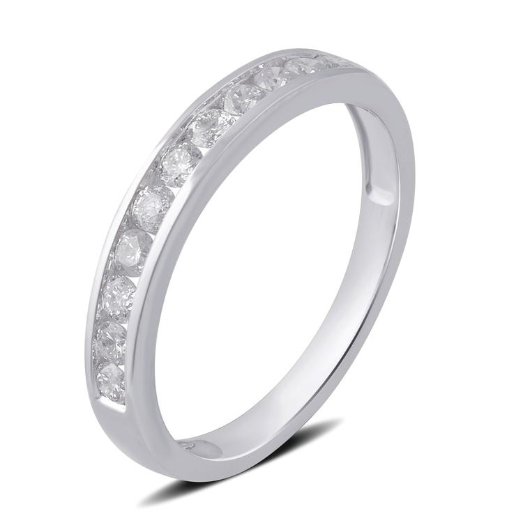 Nova Star® Sterling Silver 3/4ctw. Lab Grown Diamond Band Ring