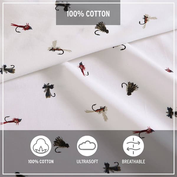 Eddie Bauer Fishing Flies Cotton Percale Sheet Set