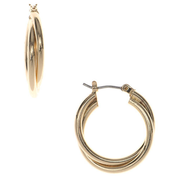 Nine West Gold-Tone Twisted Hoop Earrings - image 