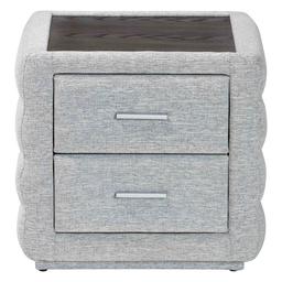 Baxton Studio Cadmus Modern Channel Tufted Fabric Nightstand
