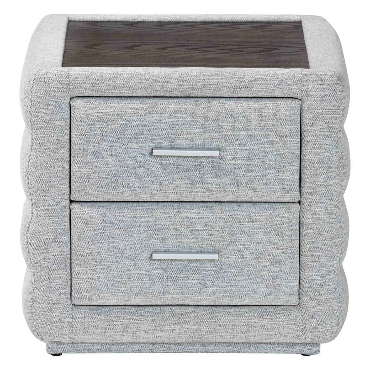 Baxton Studio Cadmus Modern Channel Tufted Fabric Nightstand
