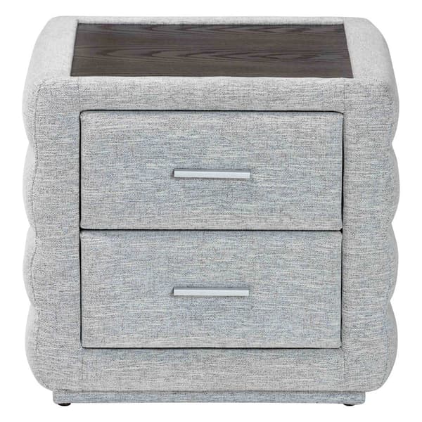 Baxton Studio Cadmus Modern Channel Tufted Fabric Nightstand