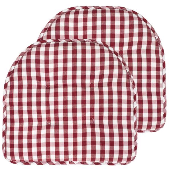 Sweet Home Collection Checkered Memory Foam Chair Pad - image 