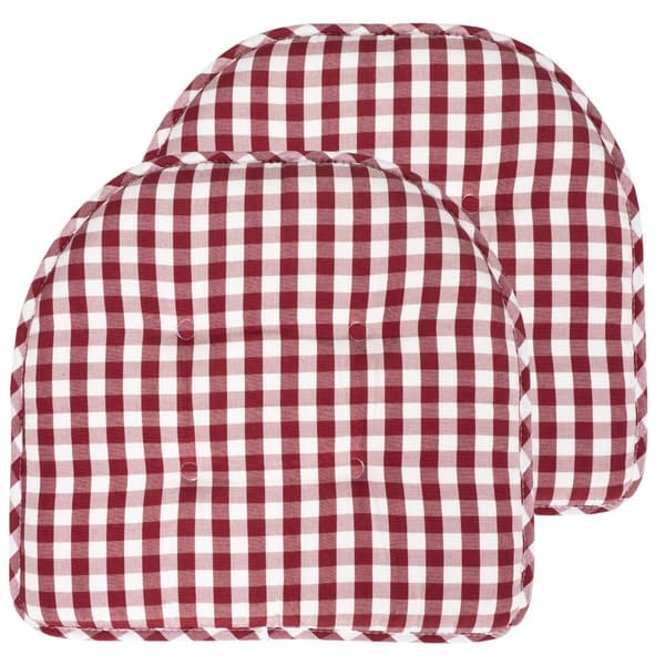 Sweet Home Collection Checkered Memory Foam Chair Pad