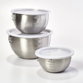 Simply Essential Set of 3 Stainless Steel Mixing Bowls