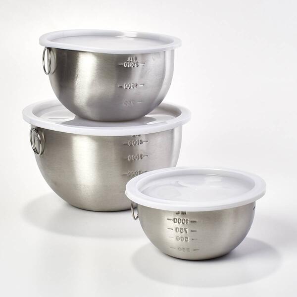 Simply Essential Set of 3 Stainless Steel Mixing Bowls - image 