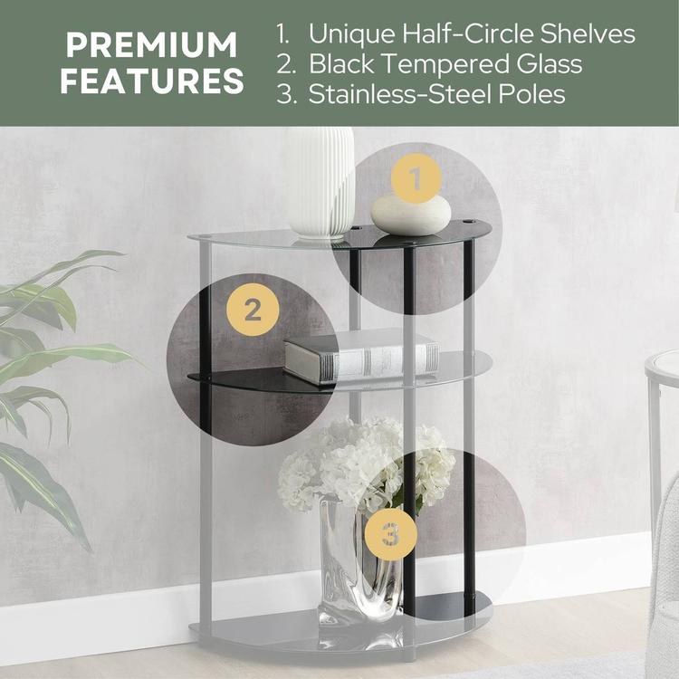 Convenience Concepts Designs2Go 3 Tier Half-Circle Hall Table