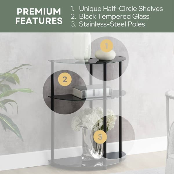 Convenience Concepts Designs2Go 3 Tier Half-Circle Hall Table