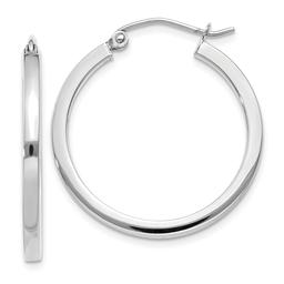 Gold Classics(tm) 14kt. White Gold 2mm Square Hoop Earrings