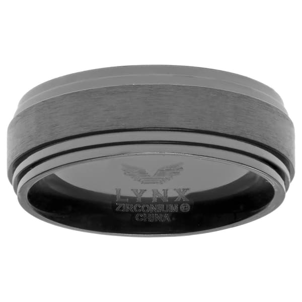 Mens Lynx Black Zirconium Ring - image 