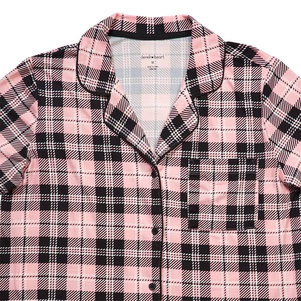 Juniors Derek Heart Short Sleeve Dumfries Plaid Pajama Set