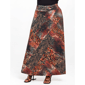 Plus Size 24/7 Comfort Apparel Brown Patchwork Maxi Skirt - image 1